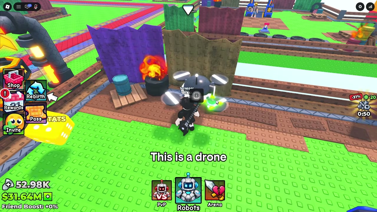 Drone interface next to the robot in the base area